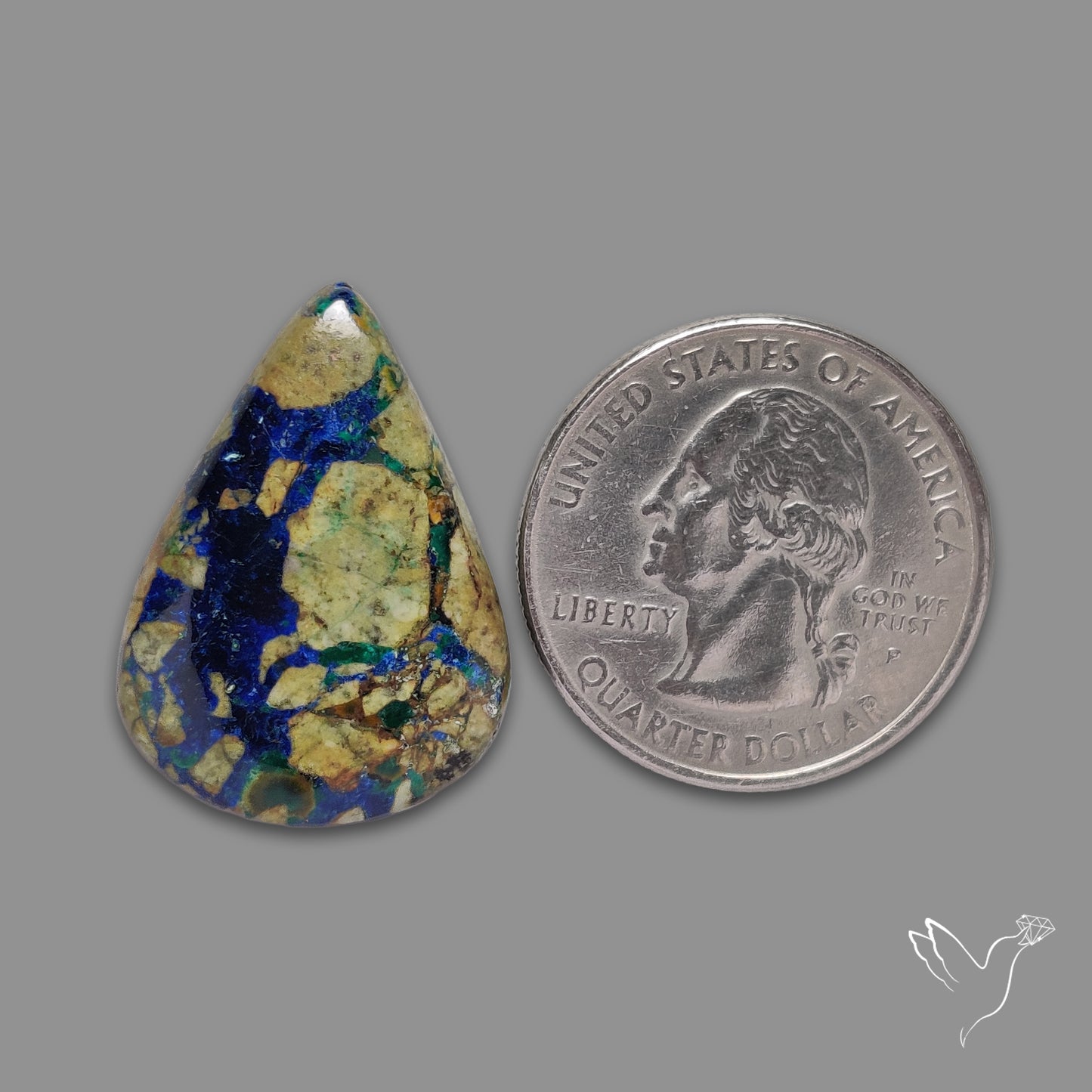 Morenci Azurite Malachite with Cuprite Cabochon