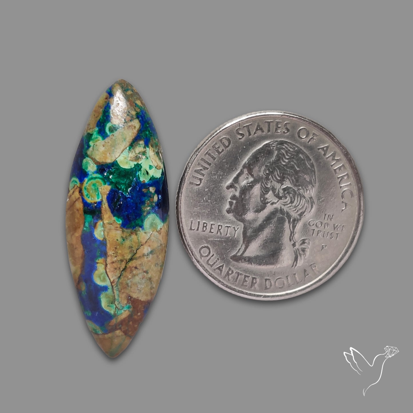 Morenci Azurite Malachite with Cuprite Cabochon