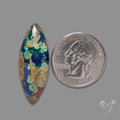 Morenci Azurite Malachite with Cuprite Cabochon