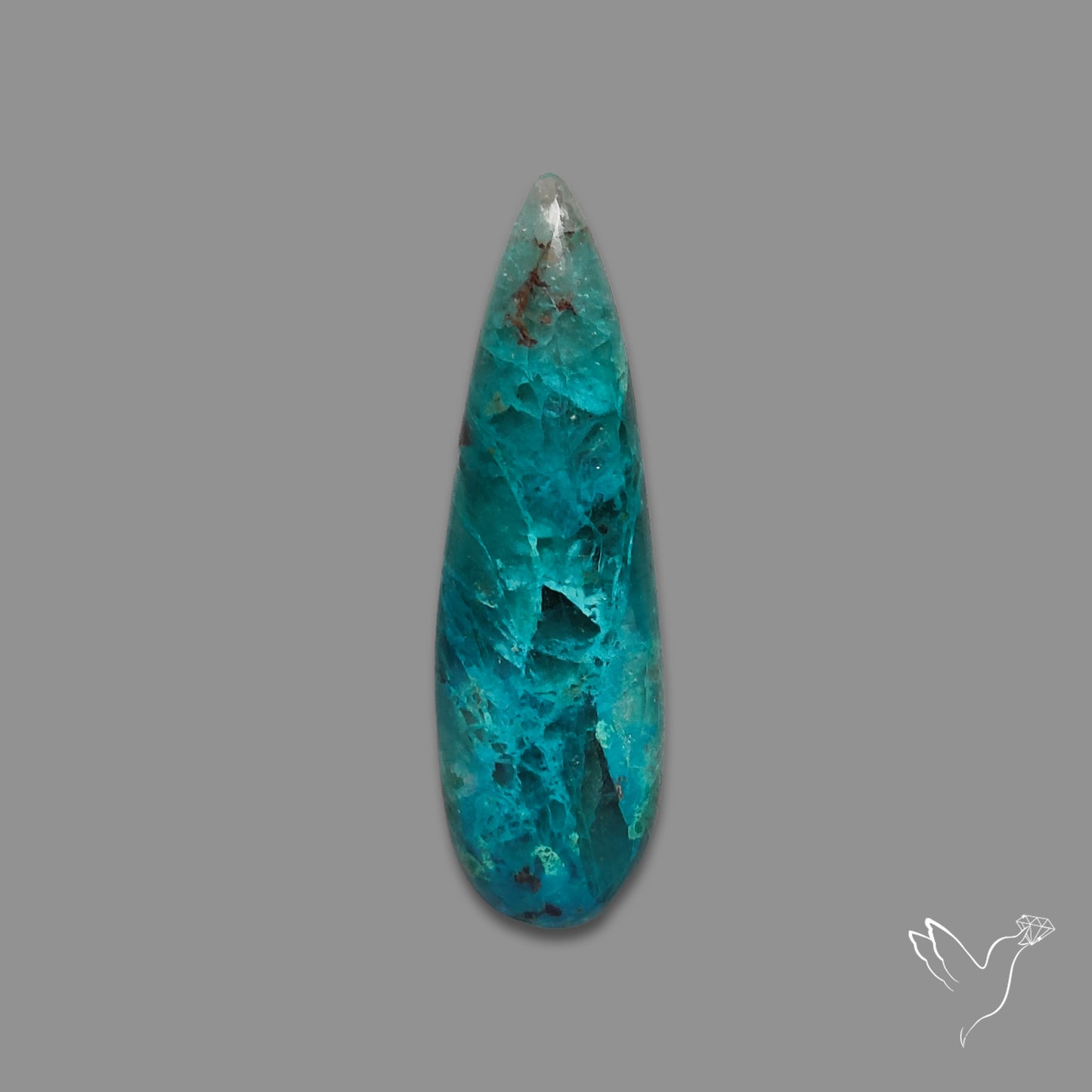 Shattuckite with Quartz Cabochon