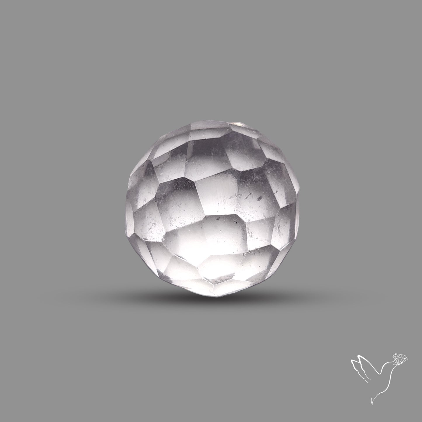 Checkerboard Cut Himalayan Quartz Ball Carving