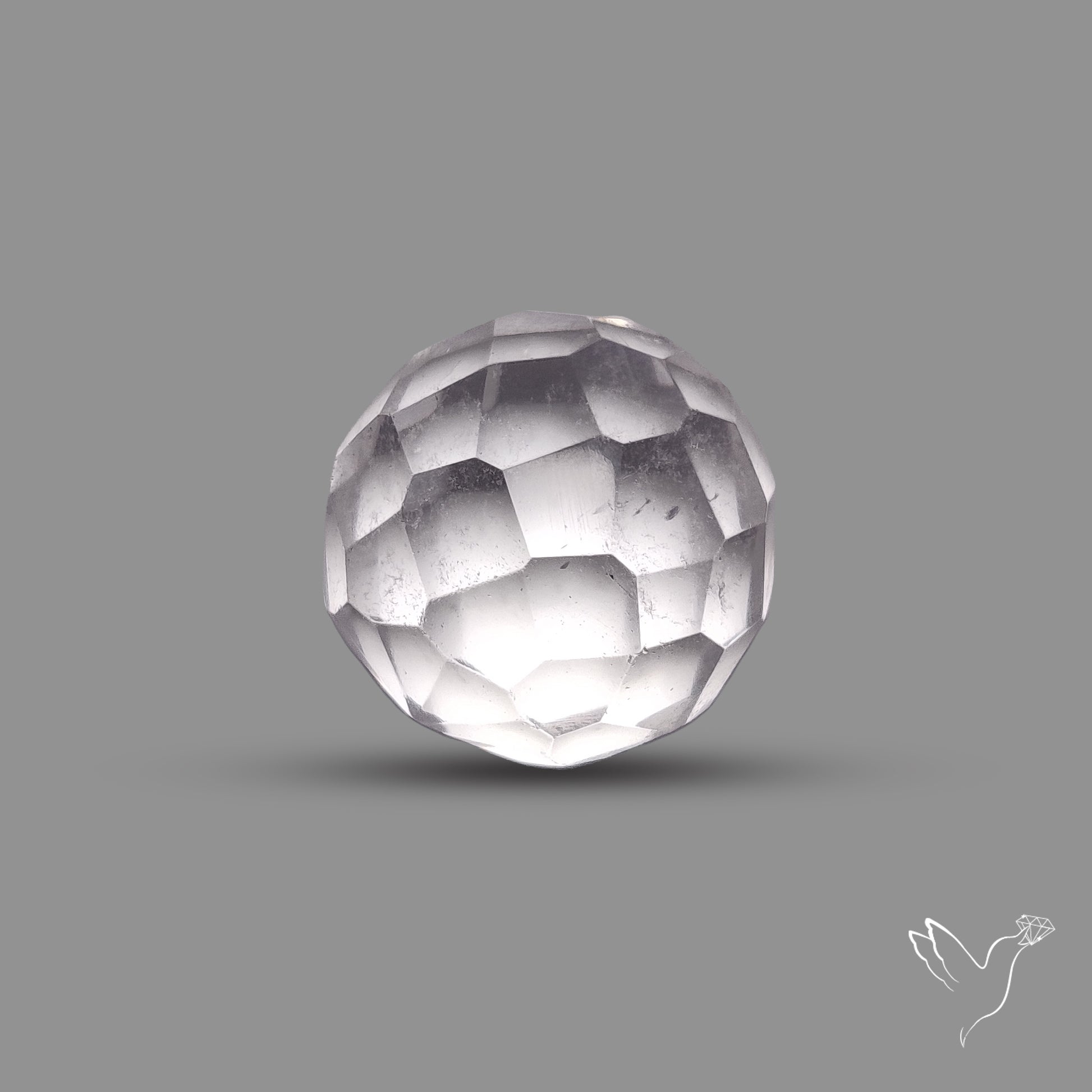 Checkerboard Cut Himalayan Quartz Ball Carving