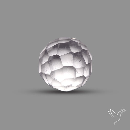 Checkerboard Cut Himalayan Quartz Ball Carving