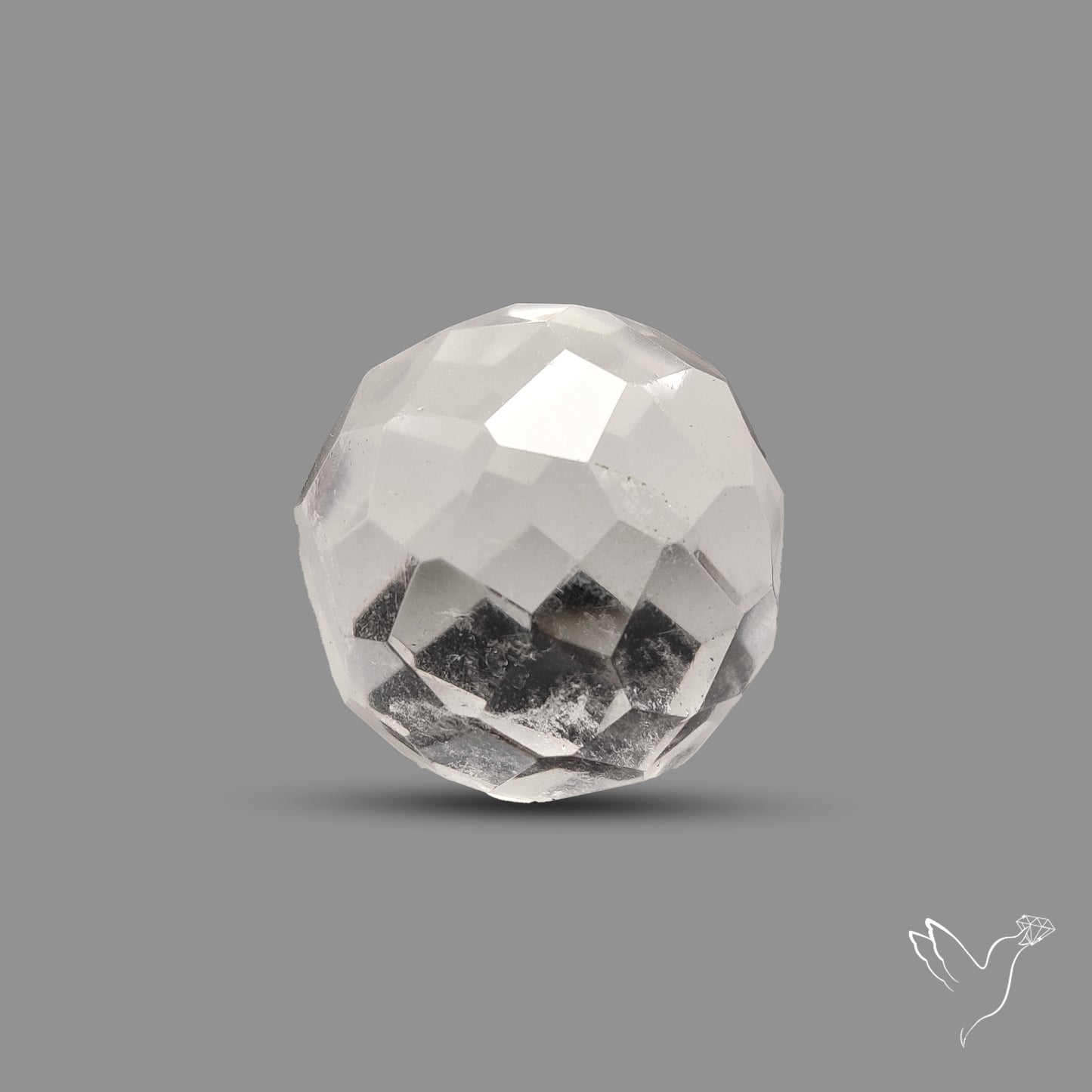 Checkerboard Cut Himalayan Quartz Ball Carving