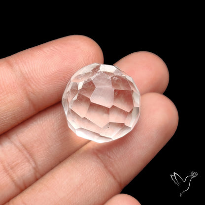 Checkerboard Cut Himalayan Quartz Ball Carving
