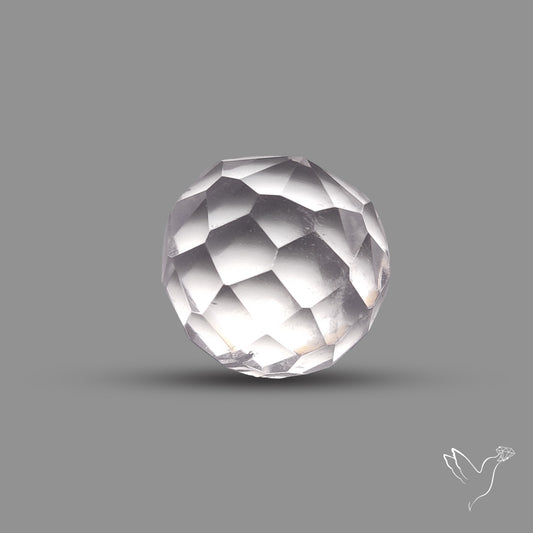 Checkerboard Cut Himalayan Quartz Ball Carving