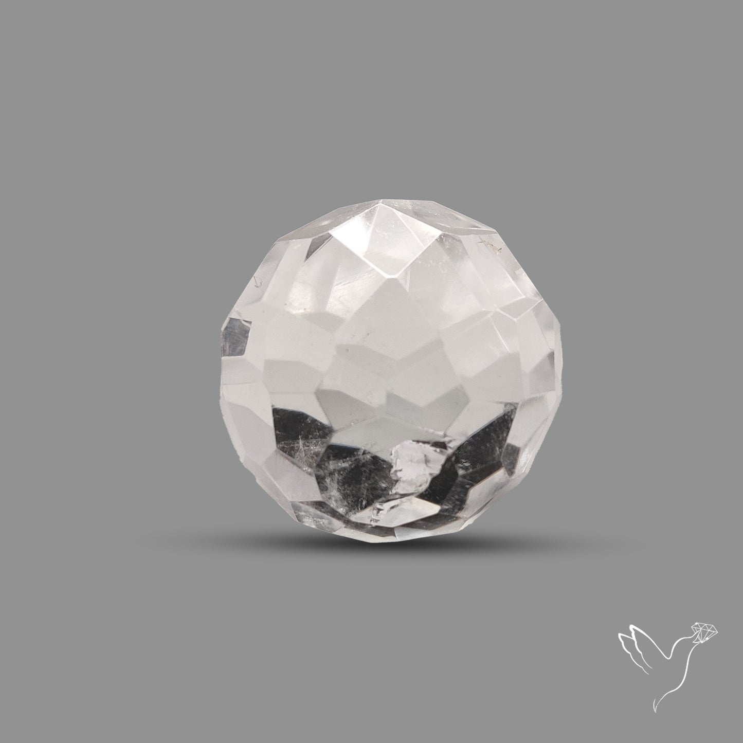Checkerboard Cut Himalayan Quartz Ball Carving