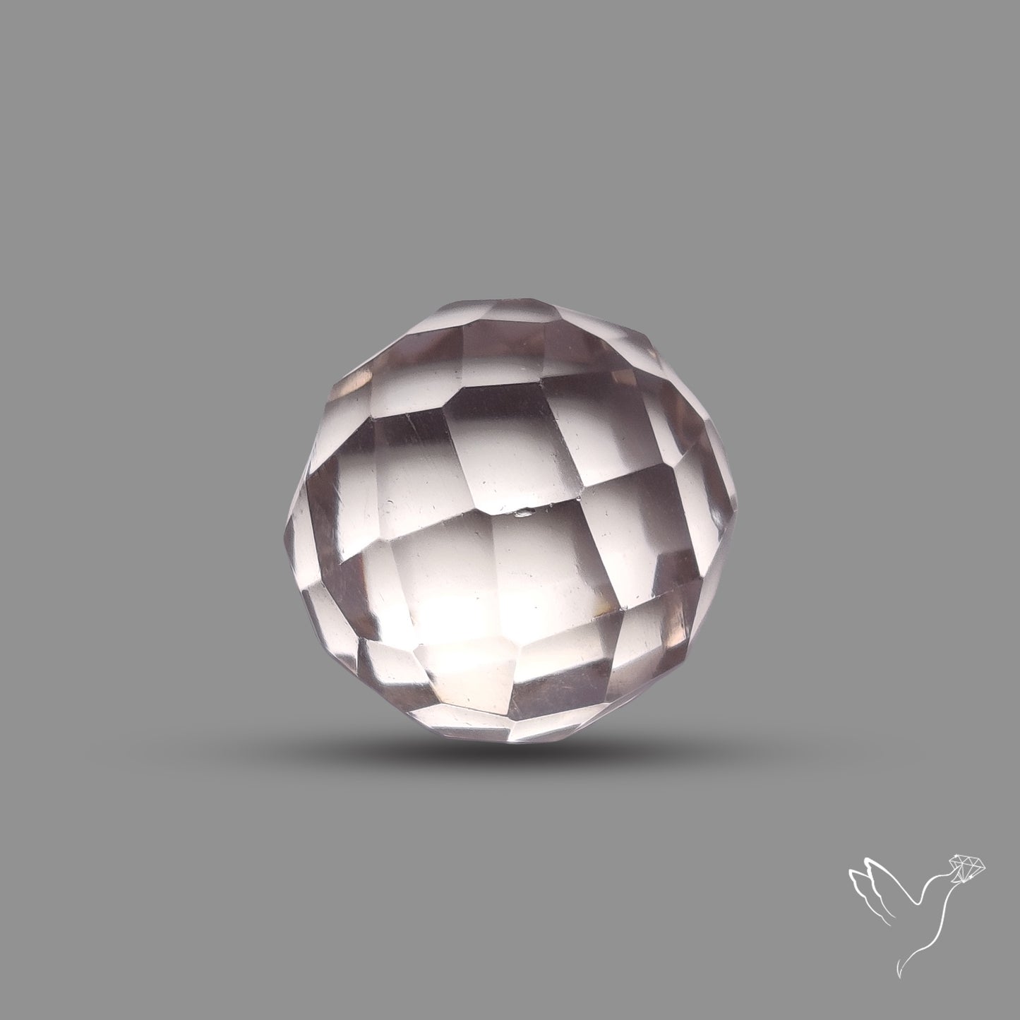 Checkerboard Cut Himalayan Quartz Ball Carving