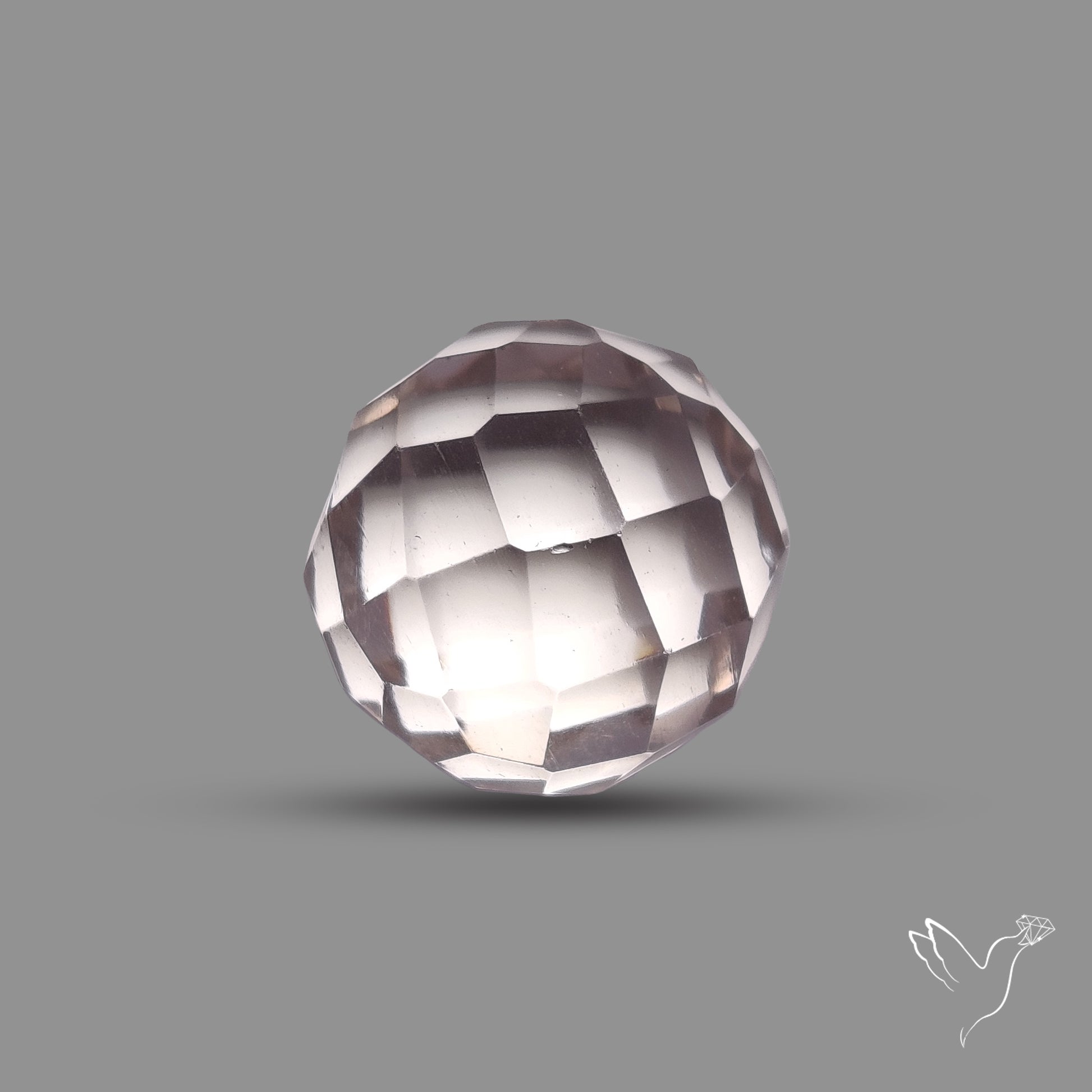 Checkerboard Cut Himalayan Quartz Ball Carving