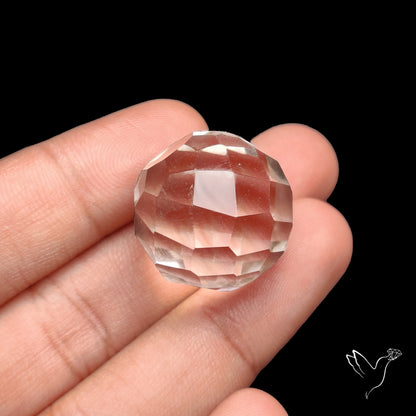 Checkerboard Cut Himalayan Quartz Ball Carving
