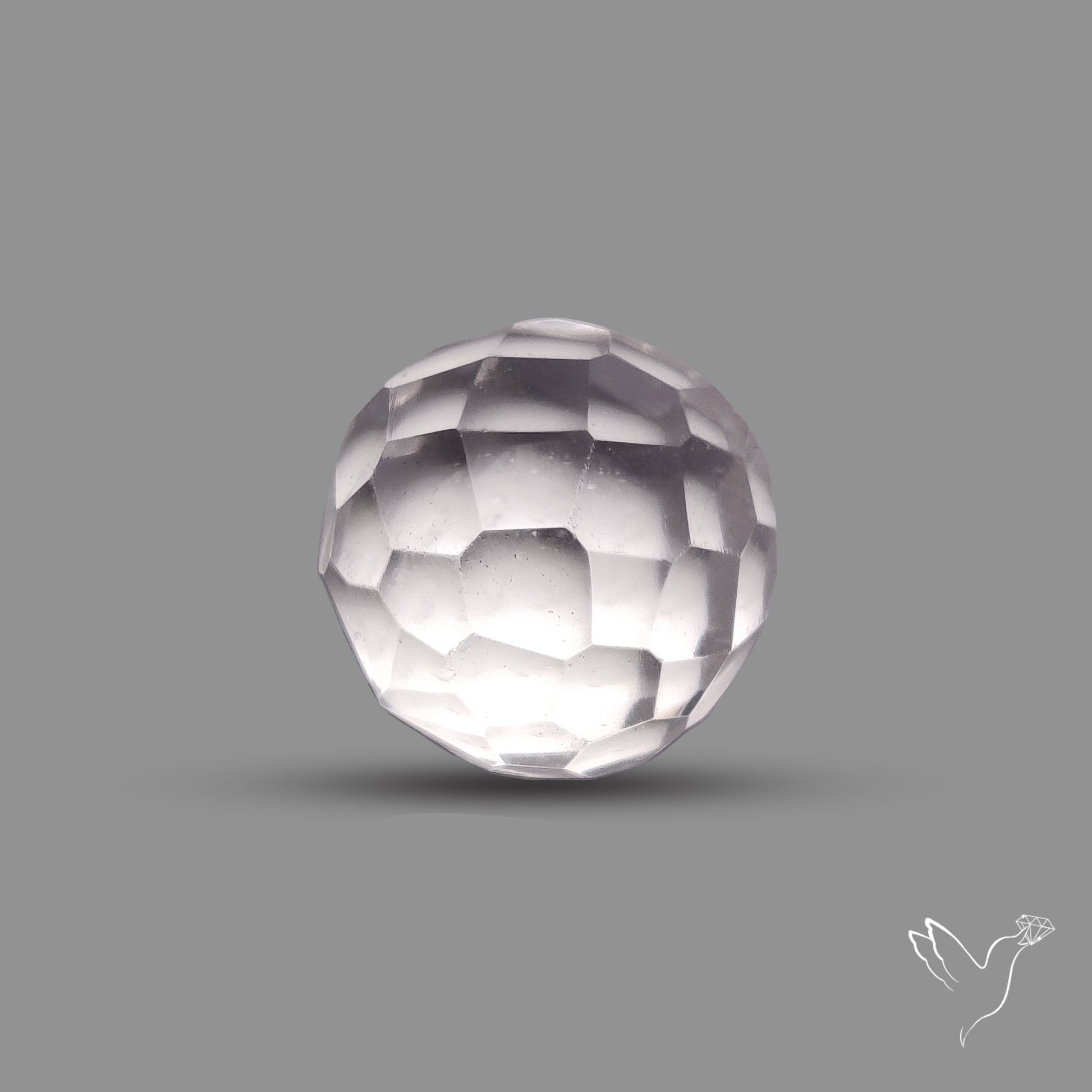 Checkerboard Cut Himalayan Quartz Ball Carving