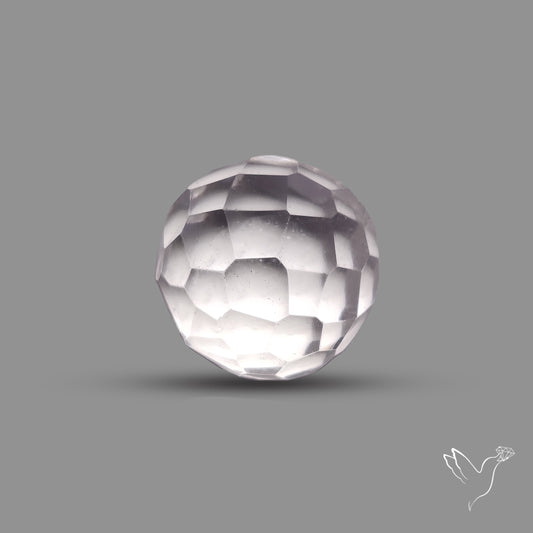 Checkerboard Cut Himalayan Quartz Ball Carving