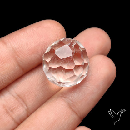 Checkerboard Cut Himalayan Quartz Ball Carving