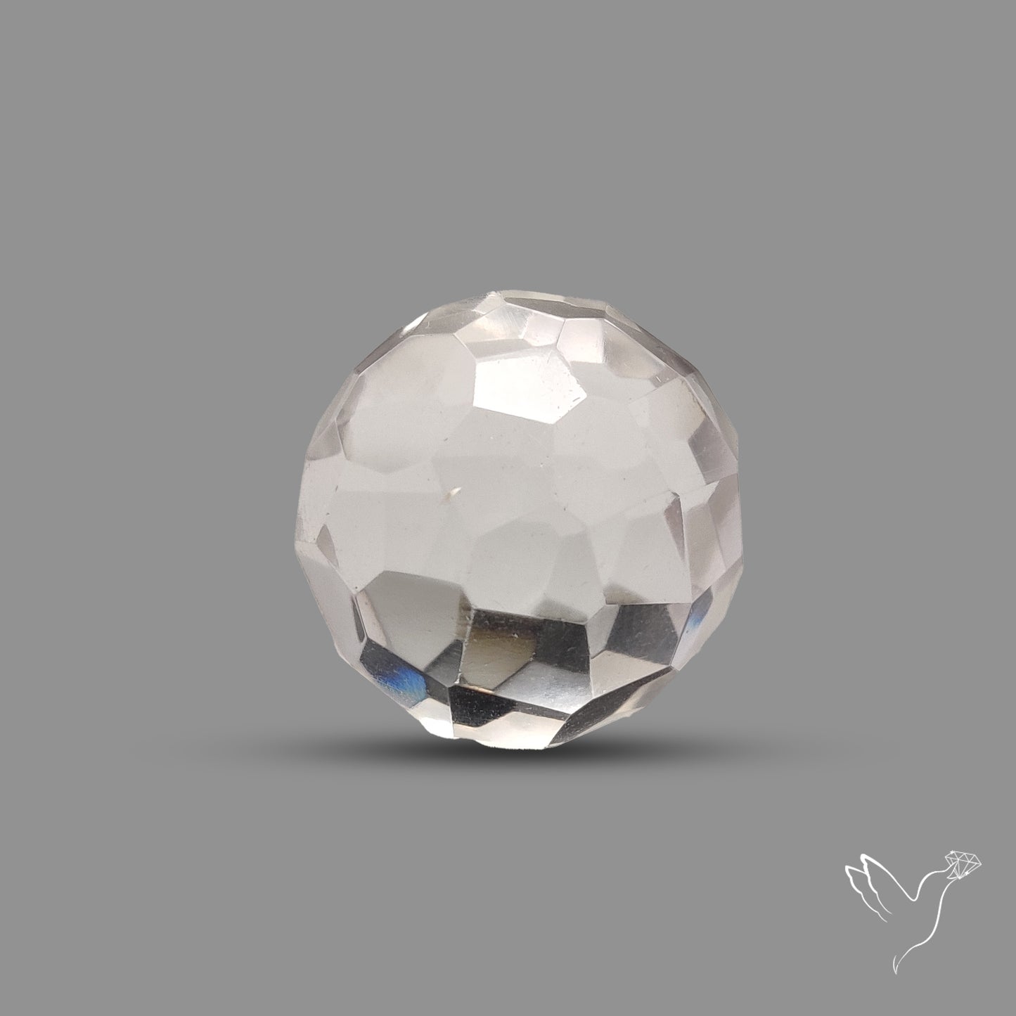 Checkerboard Cut Himalayan Quartz Ball Carving
