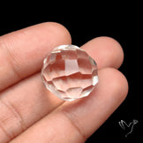 Checkerboard Cut Himalayan Quartz Ball Carving