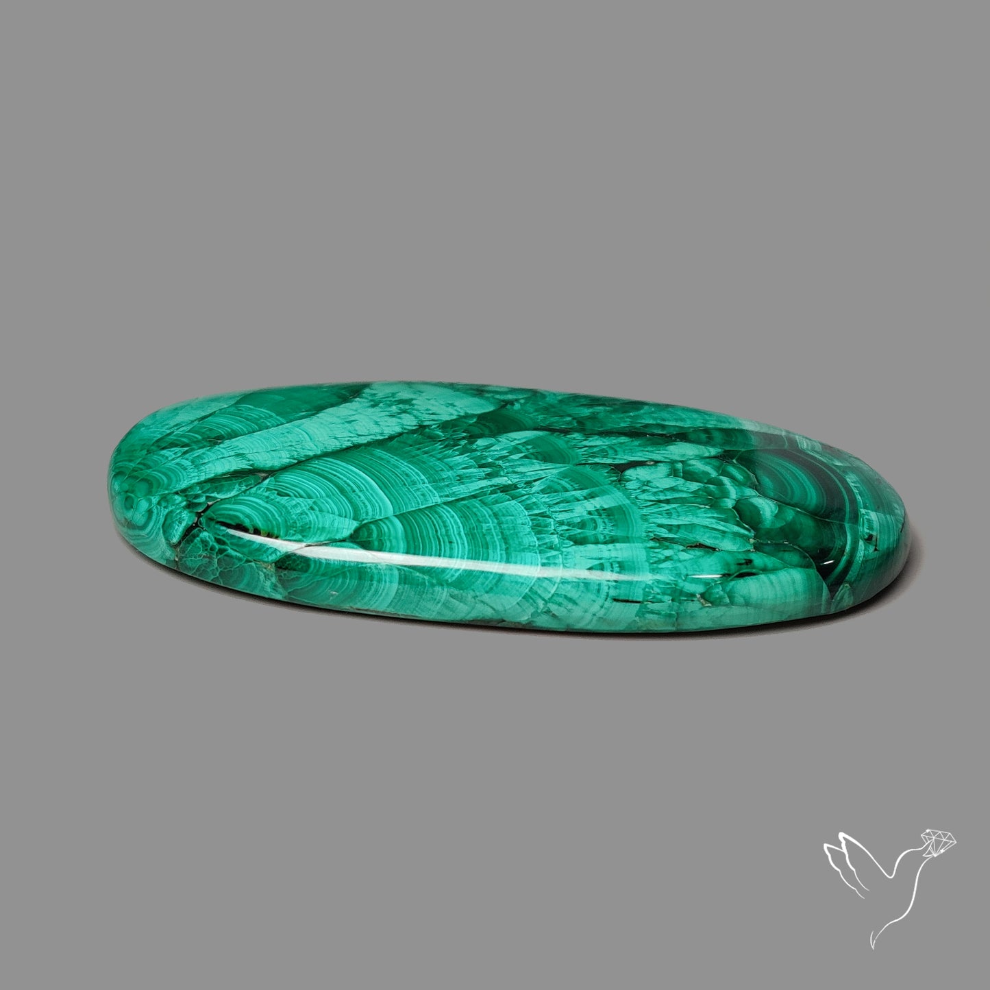 Malachite Cabochon with Rare Chattoyancy
