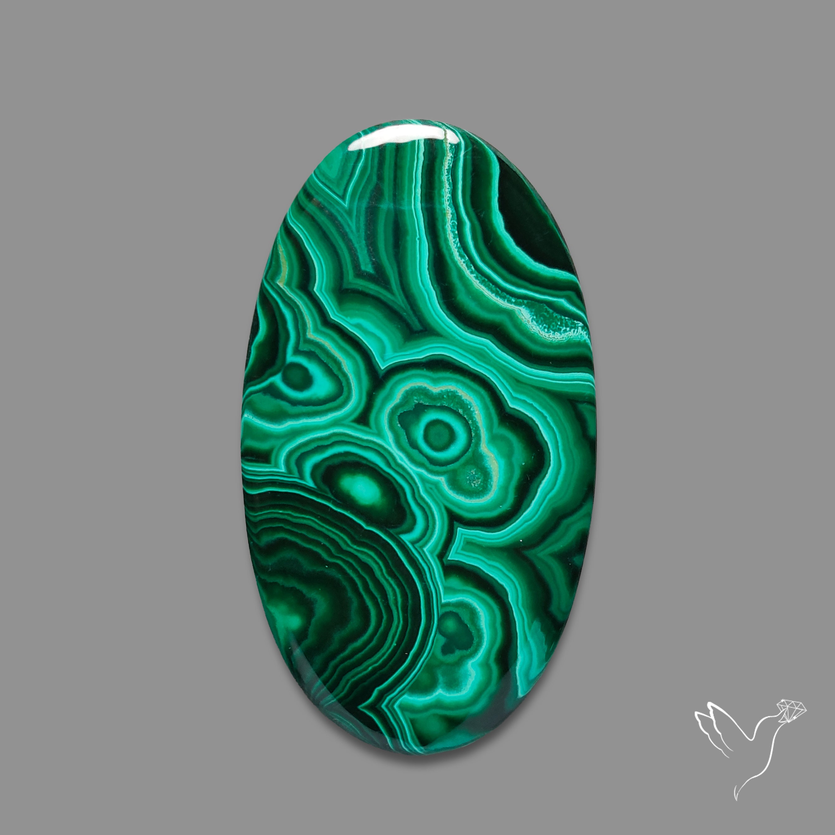 Malachite | Malachite Cabochon Botryoidal Patterns (55X31X4 mm ...