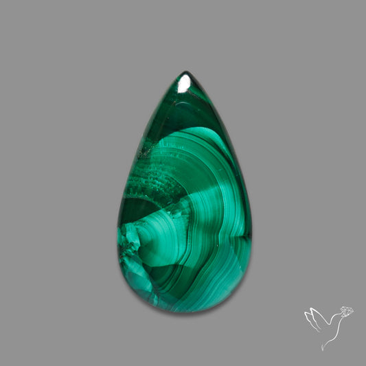 Malachite Cabochon with Rare Chattoyancy
