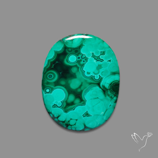 Malachite Cabochon with Rare Chattoyancy