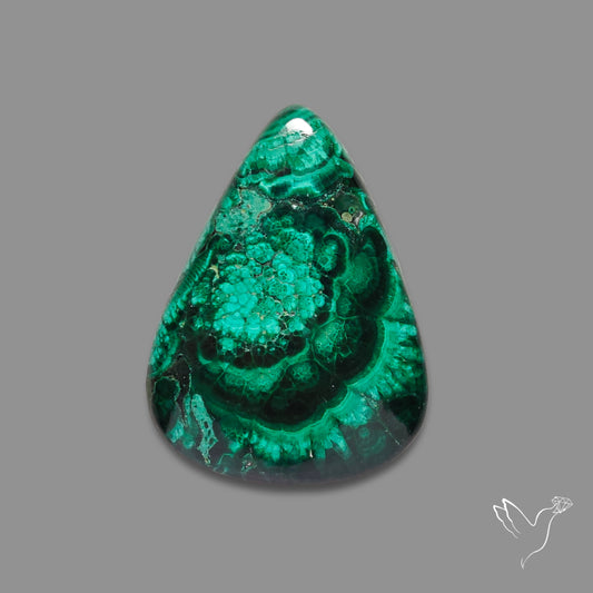 Malachite Cabochon with Rare Chattoyancy