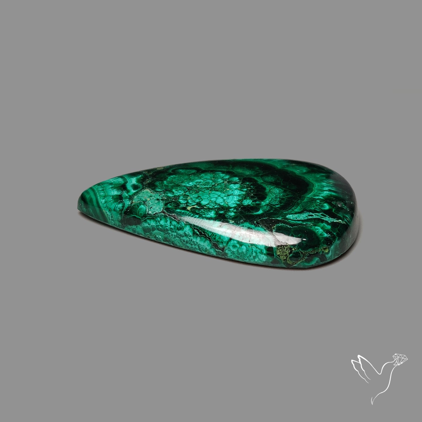 Malachite Cabochon with Rare Chattoyancy