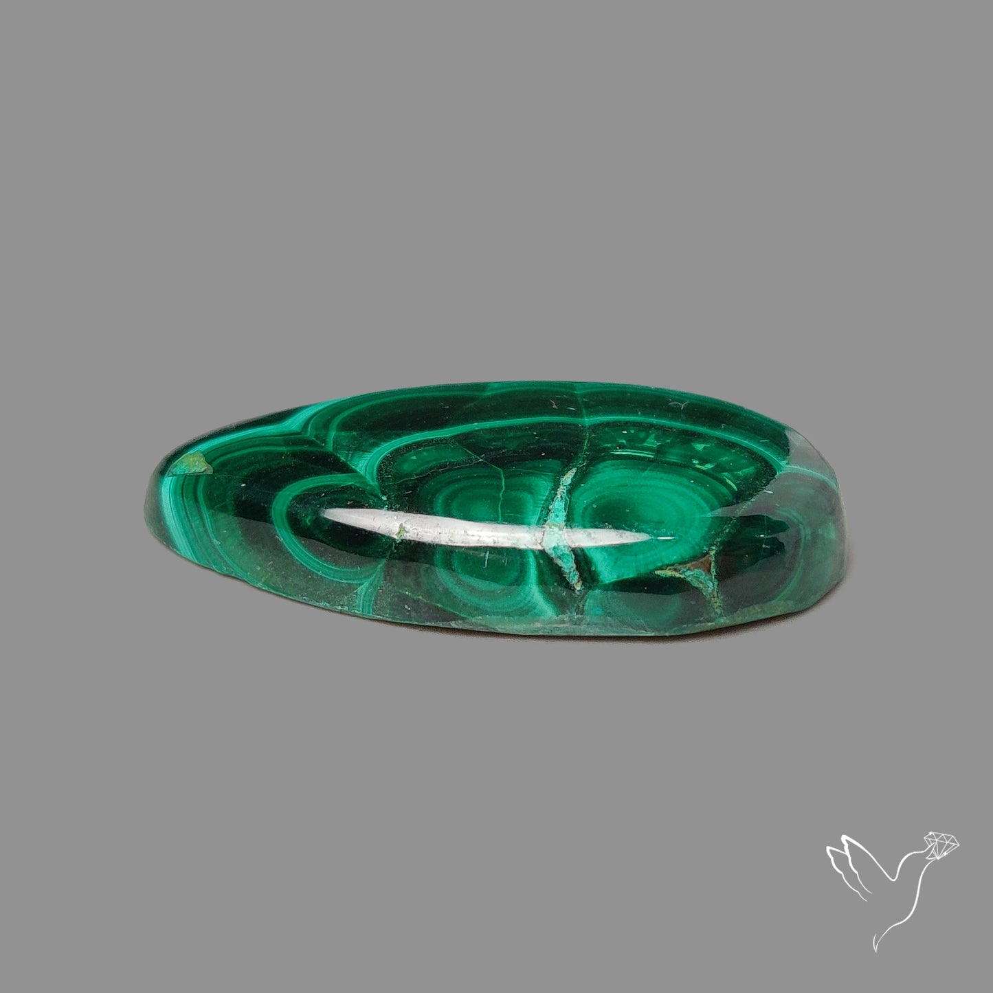 Malachite Cabochon with Rare Chattoyancy
