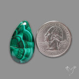Malachite Cabochon with Rare Chattoyancy