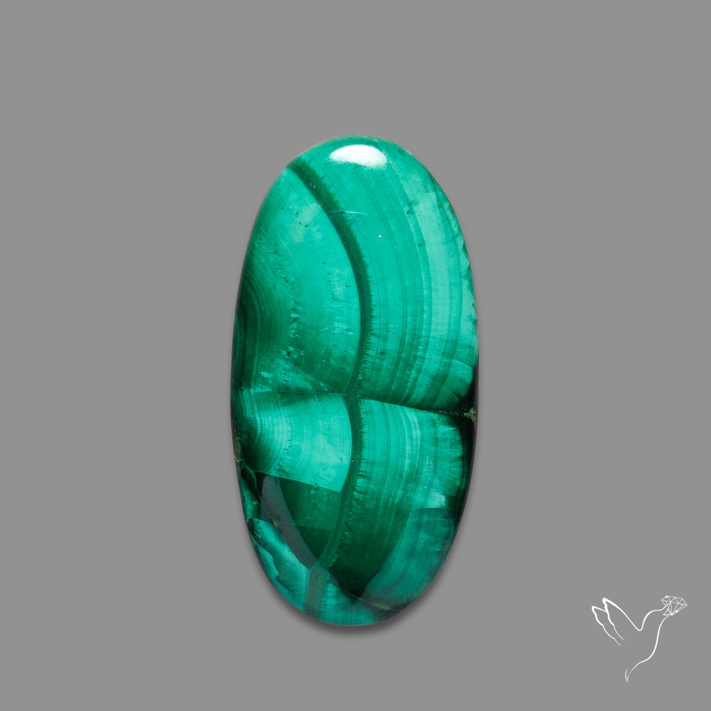 Malachite Cabochon with Rare Chattoyancy