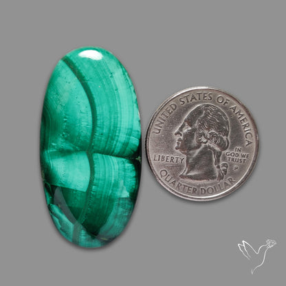 Malachite Cabochon with Rare Chattoyancy