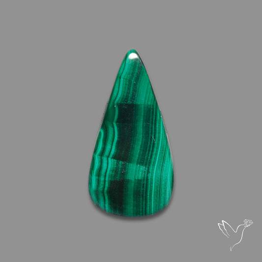 Malachite Cabochon with Rare Chattoyancy