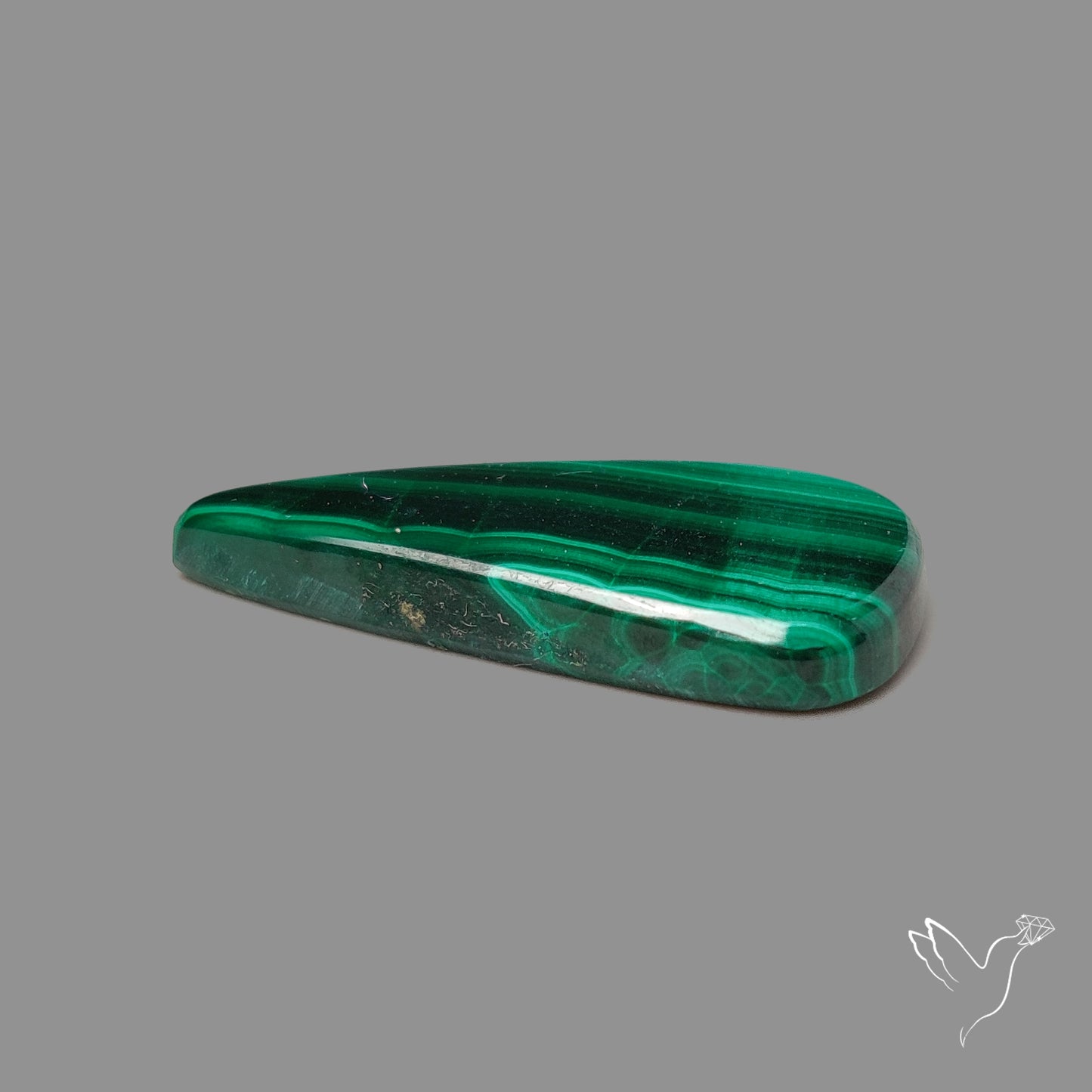 Malachite Cabochon with Rare Chattoyancy