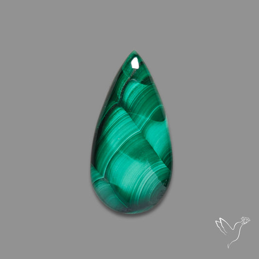 Malachite Cabochon with Rare Chattoyancy