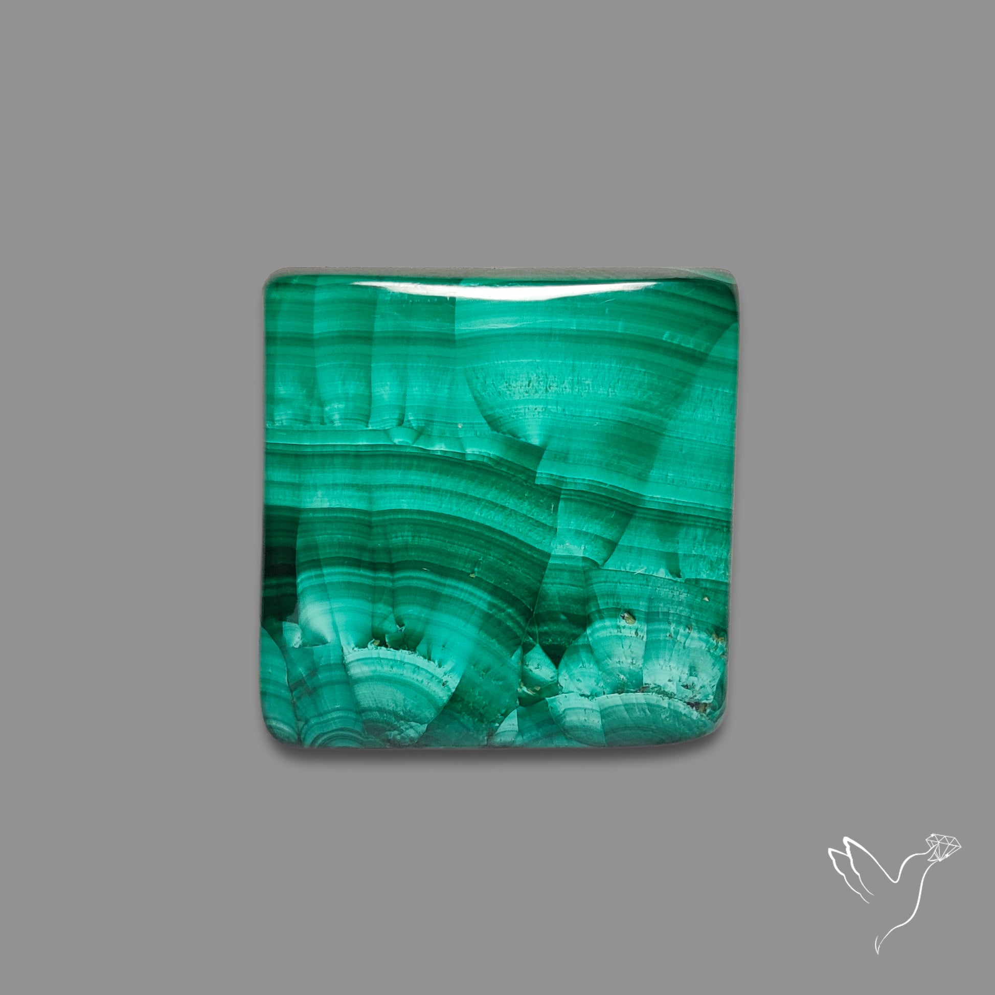 Malachite Cabochon with Rare Chattoyancy