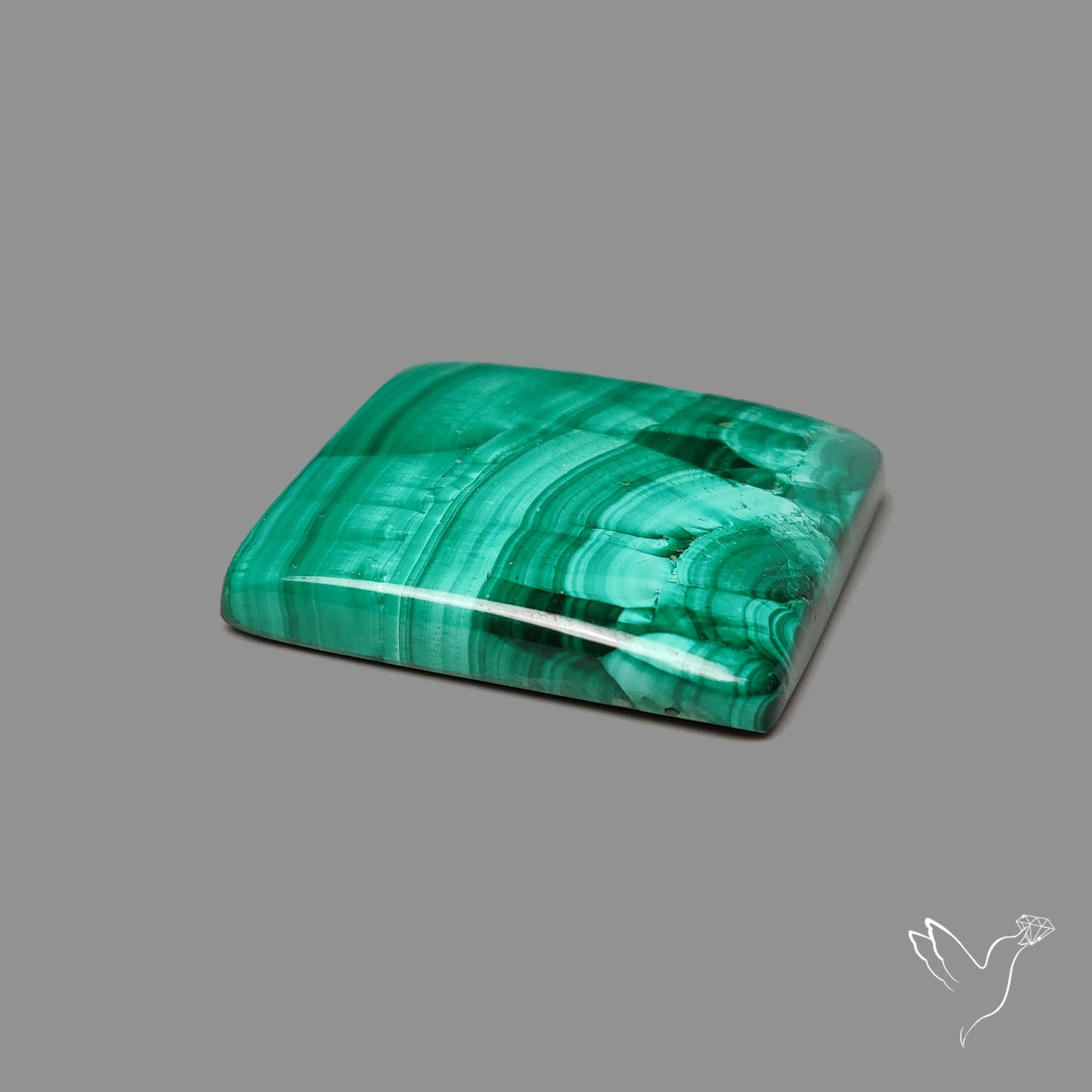 Malachite Cabochon with Rare Chattoyancy