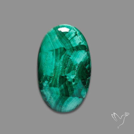 Malachite Cabochon with Rare Chattoyancy