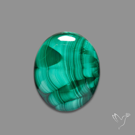 Malachite Cabochon with Rare Chattoyancy