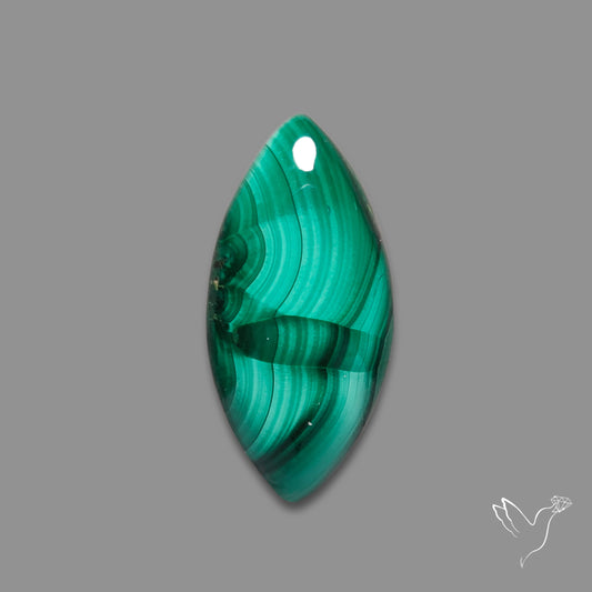 Malachite Cabochon with Rare Chattoyancy