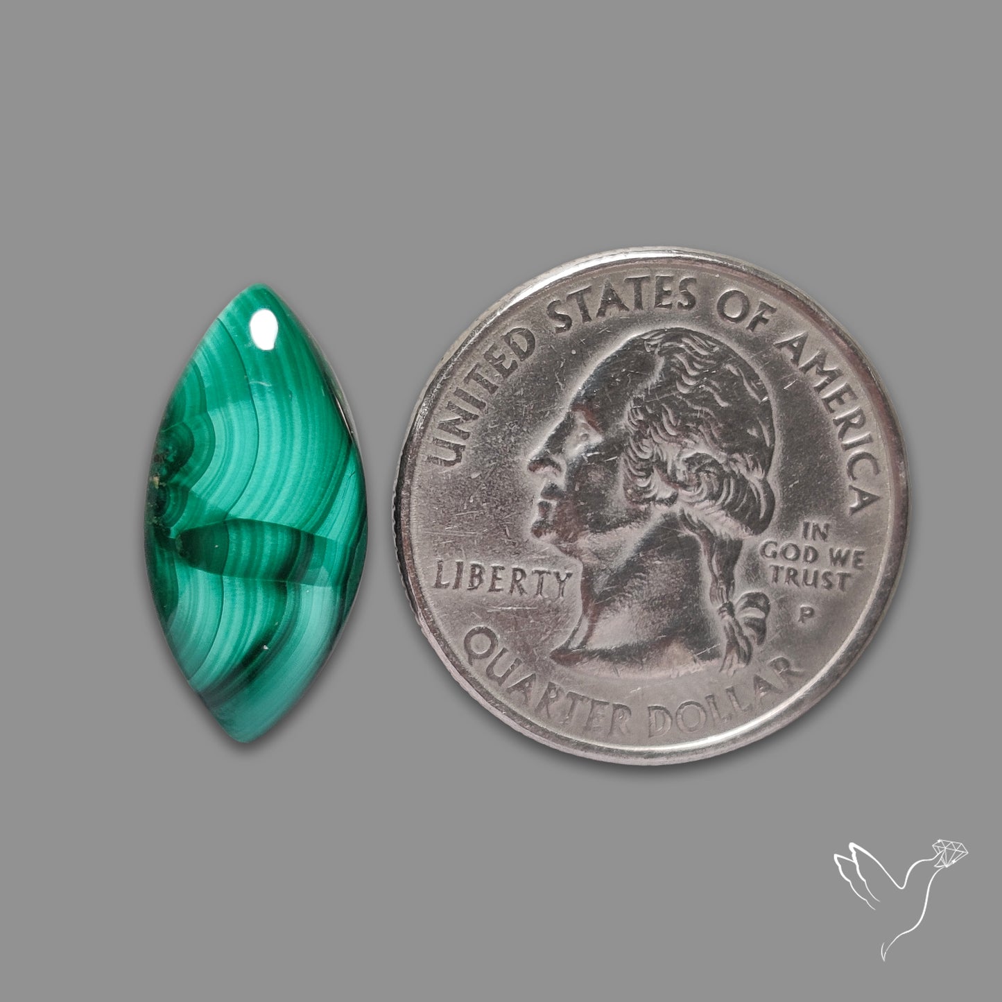 Malachite Cabochon with Rare Chattoyancy