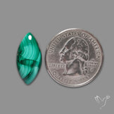 Malachite Cabochon with Rare Chattoyancy