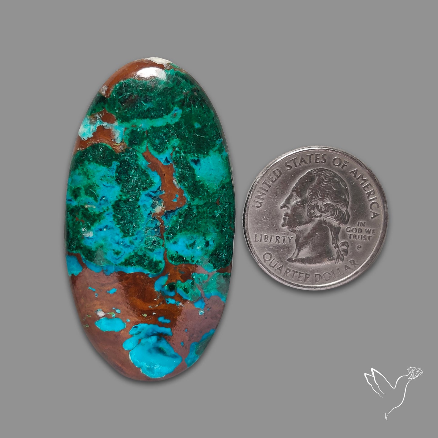 Peruvian Chrysocolla Malachite Cuprite Cabochon