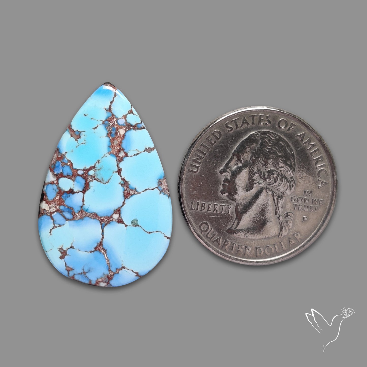 Rare Golden Hill Turquoise Cabochon (backed)