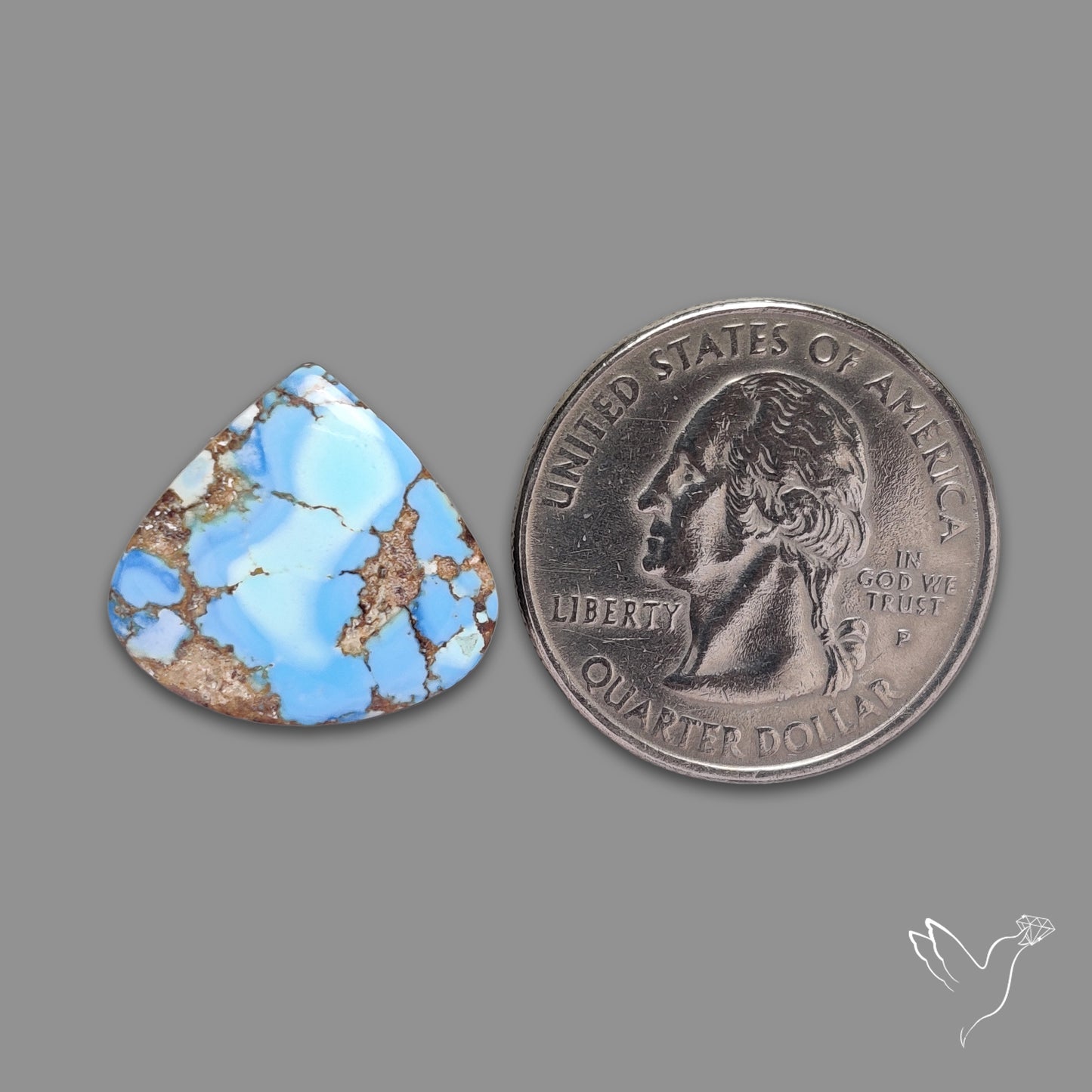 Rare Golden Hill Turquoise Cabochon (backed)