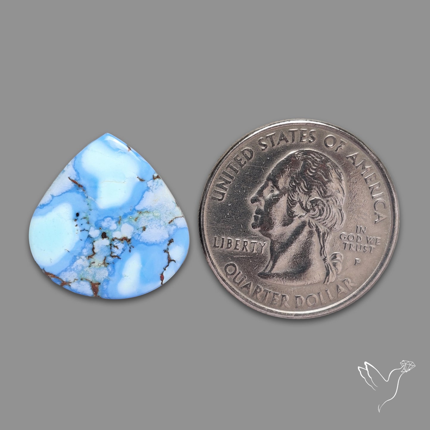 Rare Golden Hill Turquoise Cabochon (backed)