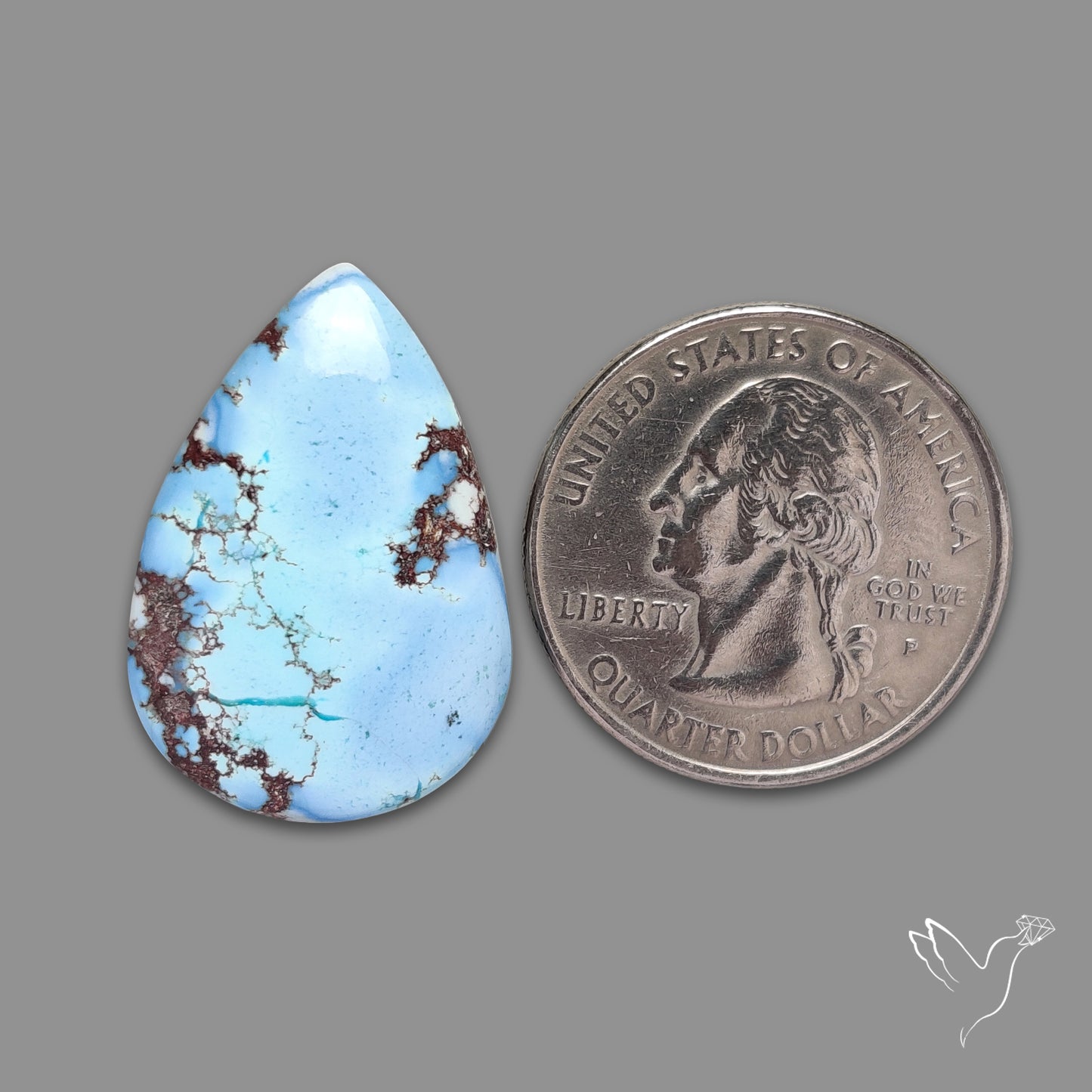 Rare Golden Hill Turquoise Cabochon (backed)