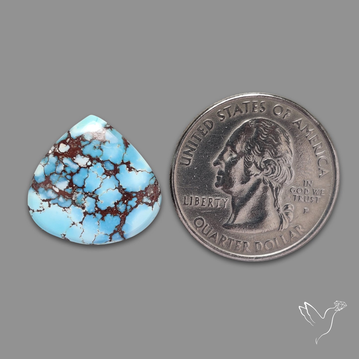 Rare Golden Hill Turquoise Cabochon (backed)