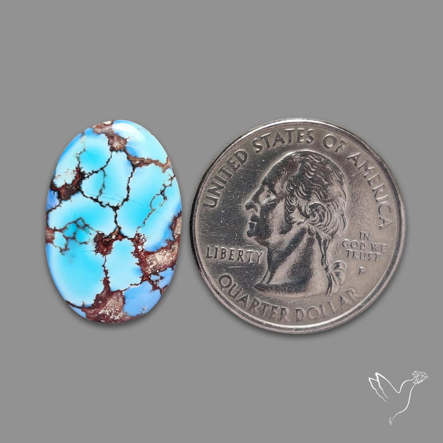 Rare Golden Hill Turquoise Cabochon (backed)
