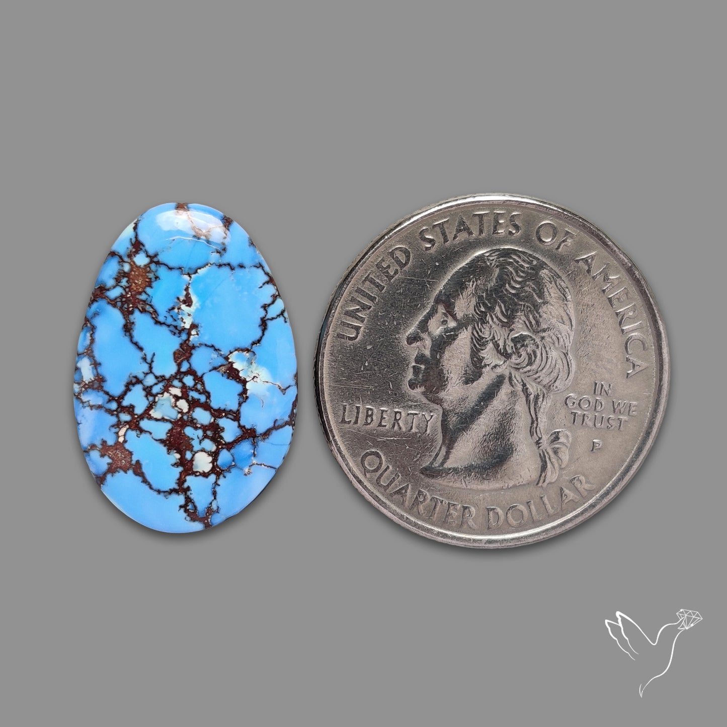 Rare Golden Hill Turquoise Cabochon (backed)