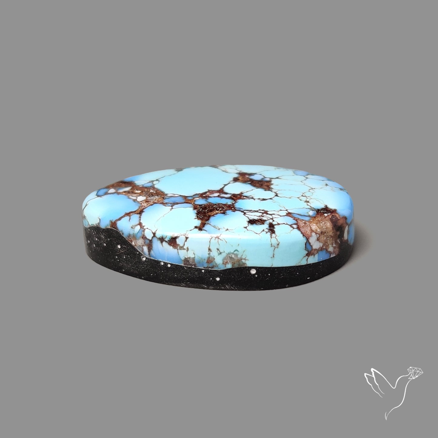 Rare Golden Hill Turquoise Cabochon (backed)
