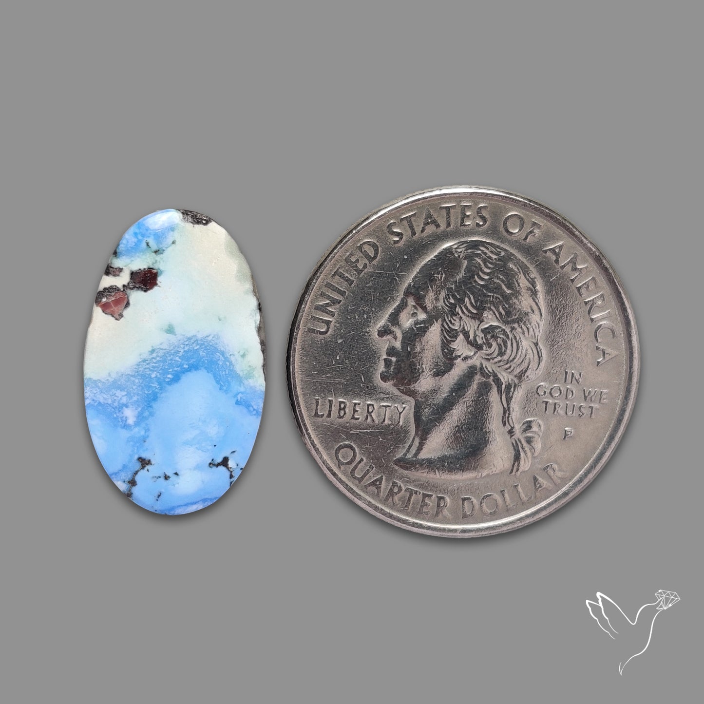 Rare Golden Hill Turquoise Cabochon (backed)