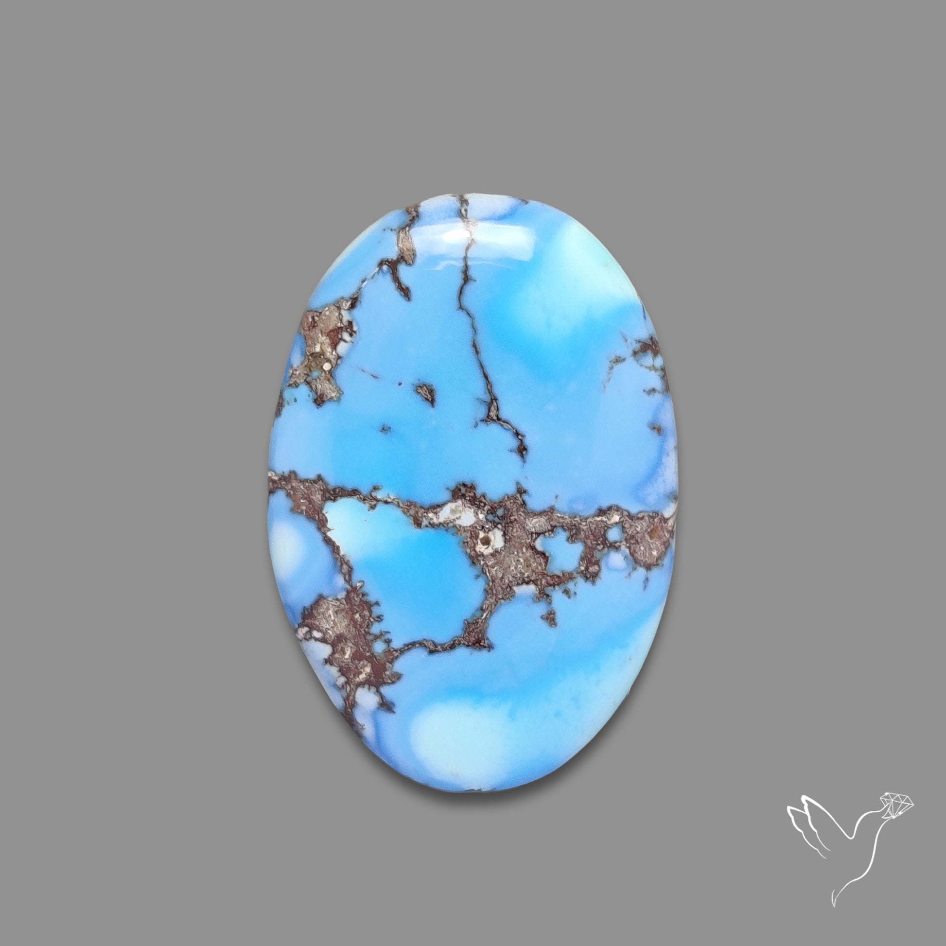 Rare Golden Hill Turquoise Cabochon (backed)